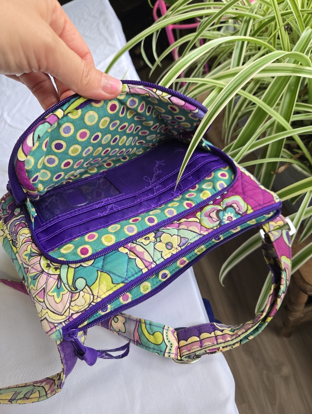 Vera Bradley Plum Crazy Little Hipster Crossbody Bag – Built-in Wallet💜🪻💟
